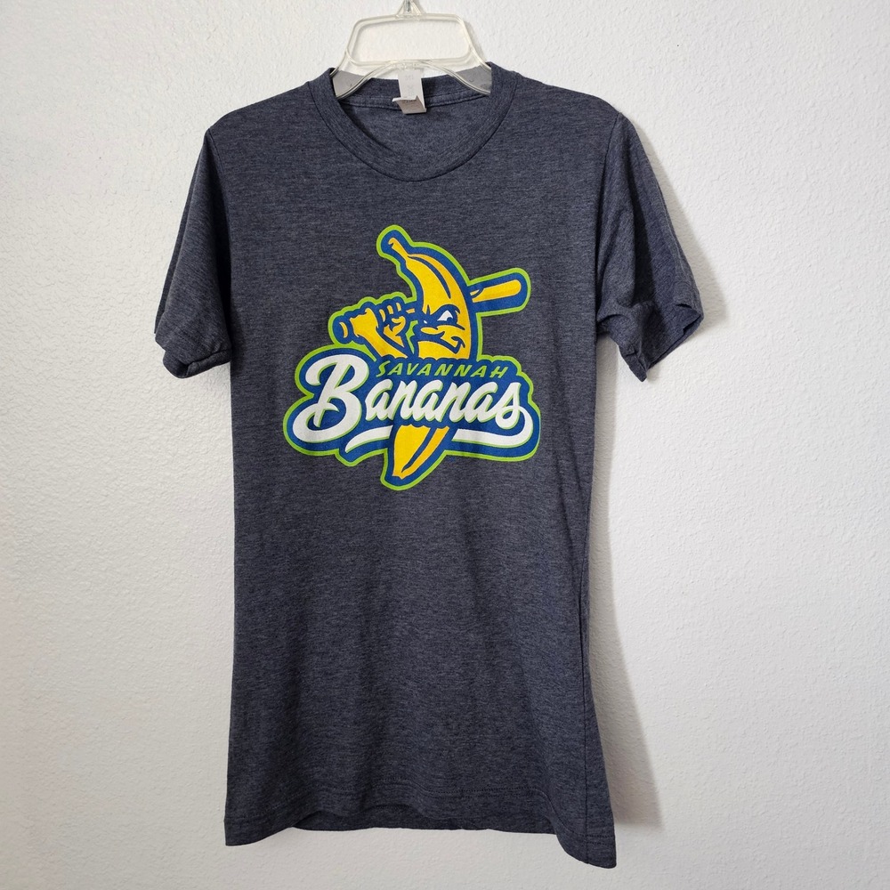 Savannah Bananas Baseball Graphic Tee Tultex 241 Gray Heather Shirt Small